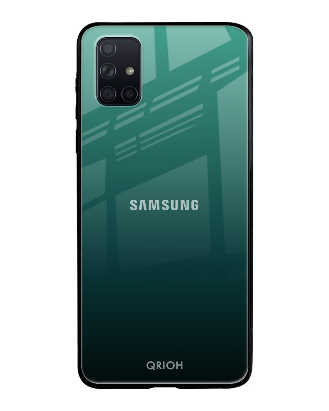Shop Palm Green Premium Glass Cover For Samsung Galaxy A71(Impact Resistant, Matte Finish)-Front