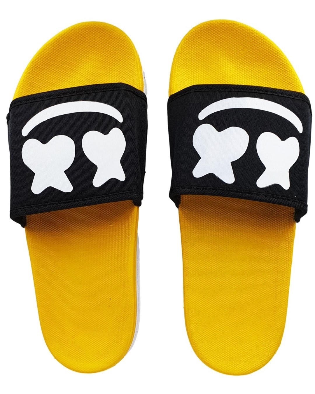 Shop Smarty Yellow Slipper Flipflops Slides For Men-Front