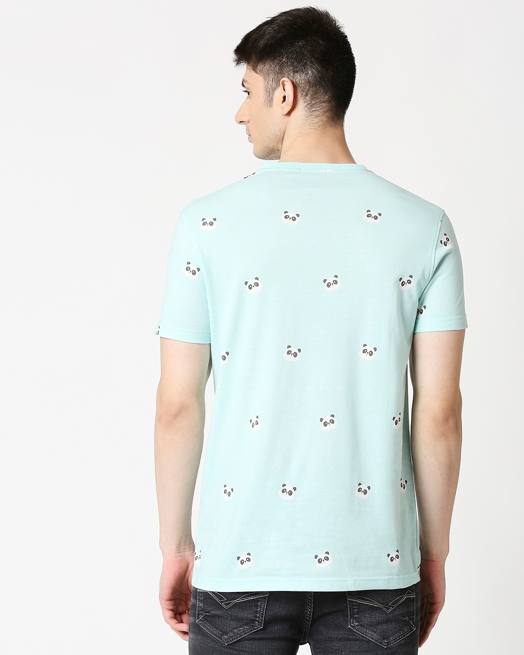 Shop Panda Fun AOP Half Sleeve T-Shirt-Full