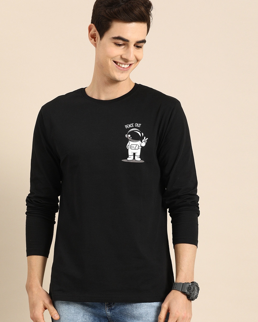 Buy Peace Out Astronaut Full Sleeve T 