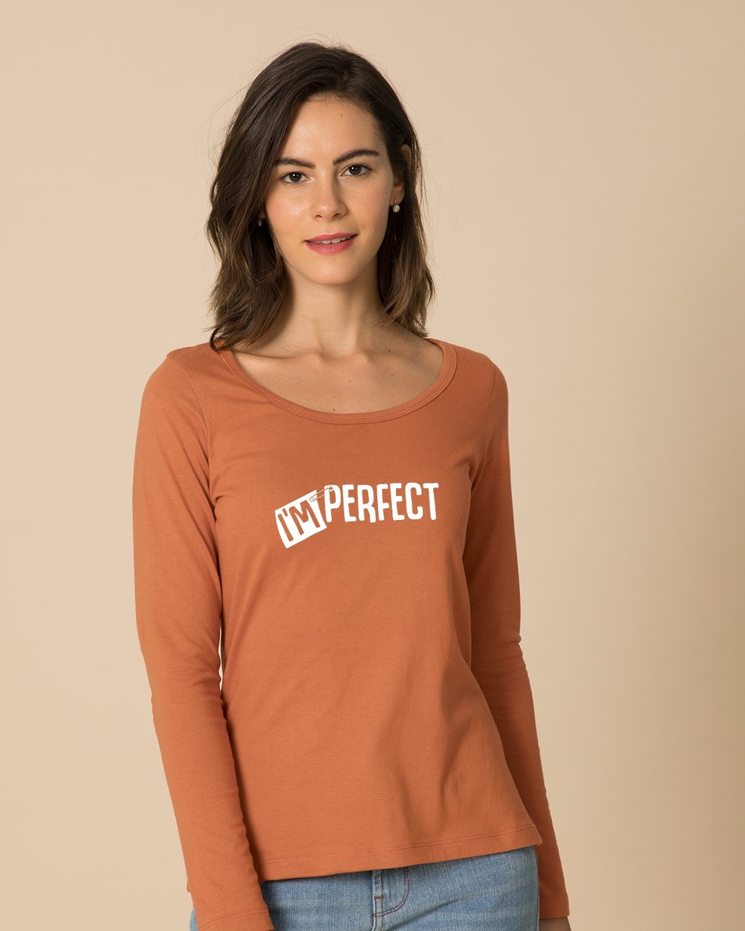 Shop Perfect Scoop Neck Full Sleeve T-Shirt-Front