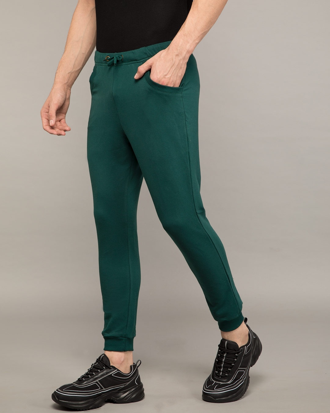 Shop Pine Green Round Pocket Joggers Pants-Back