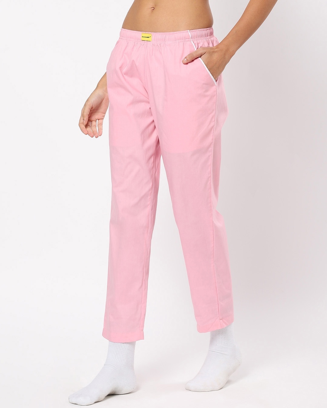 Shop Pink Carnation Plain Pyjama-Back