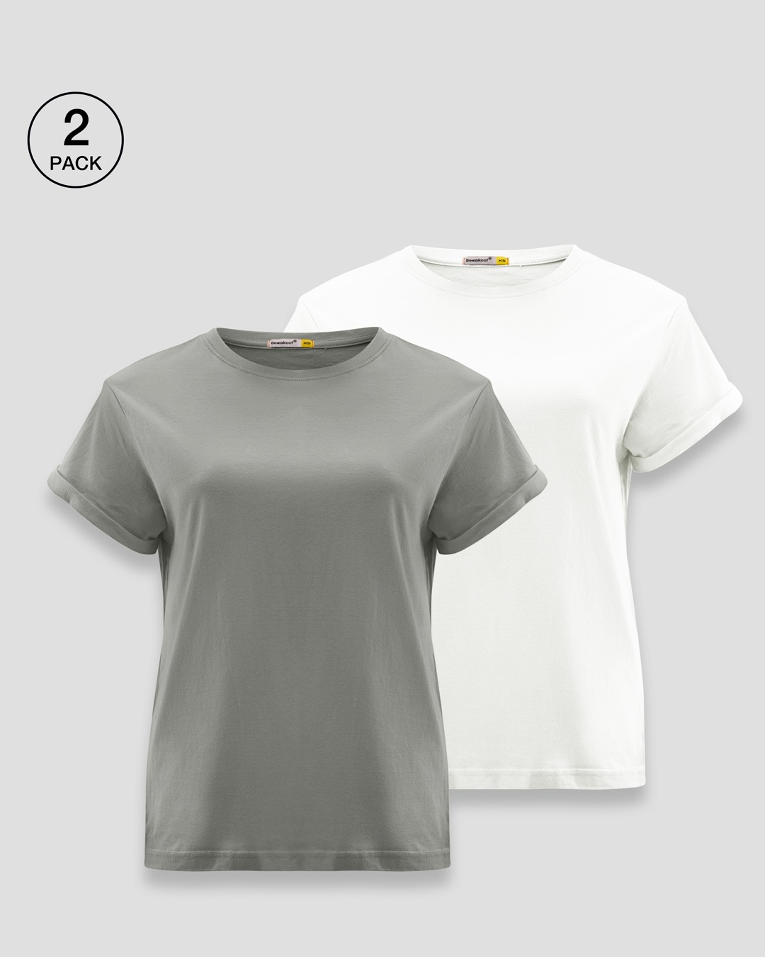 Shop Plain Women's Boyfriend T-Shirt - Combo-Front