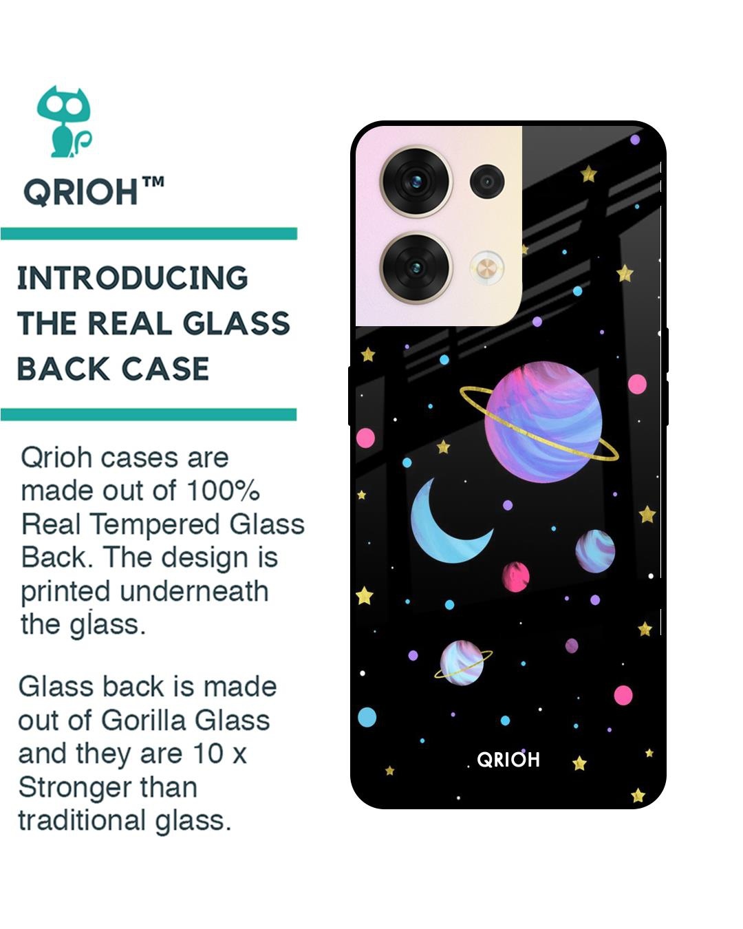 Shop Planet Play Printed Premium Glass Cover for Oppo Reno8 5G (Shock Proof, Scratch Resistant)-Back