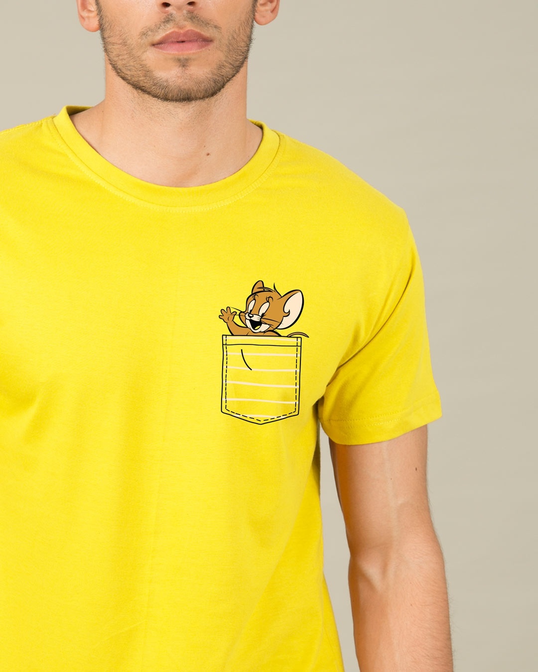 Shop Pocket Jerry Half Sleeve T-Shirt (TJL)-Front