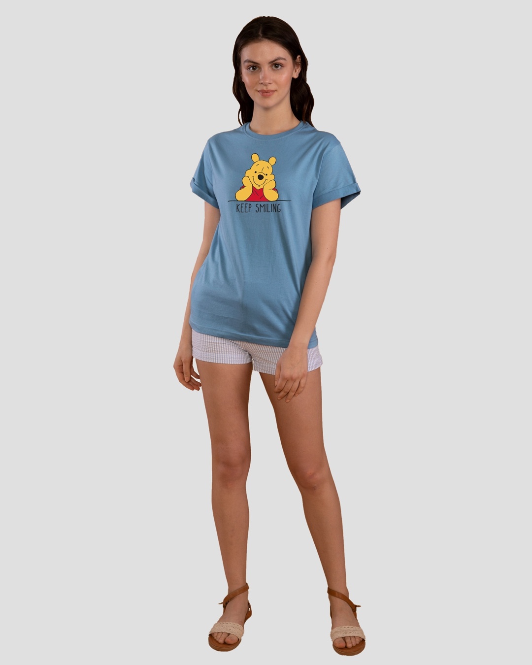 Shop Pooh Keep Smiling Boyfriend T-Shirt (DL)-Design