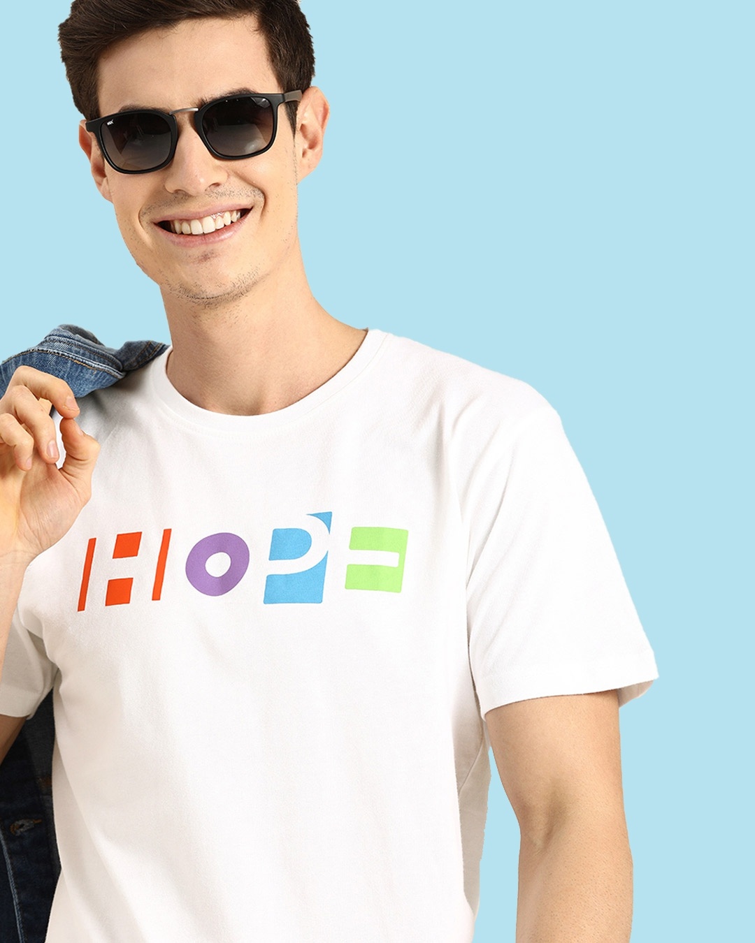 Shop Pop Hope Half Sleeve T-Shirt White-Front