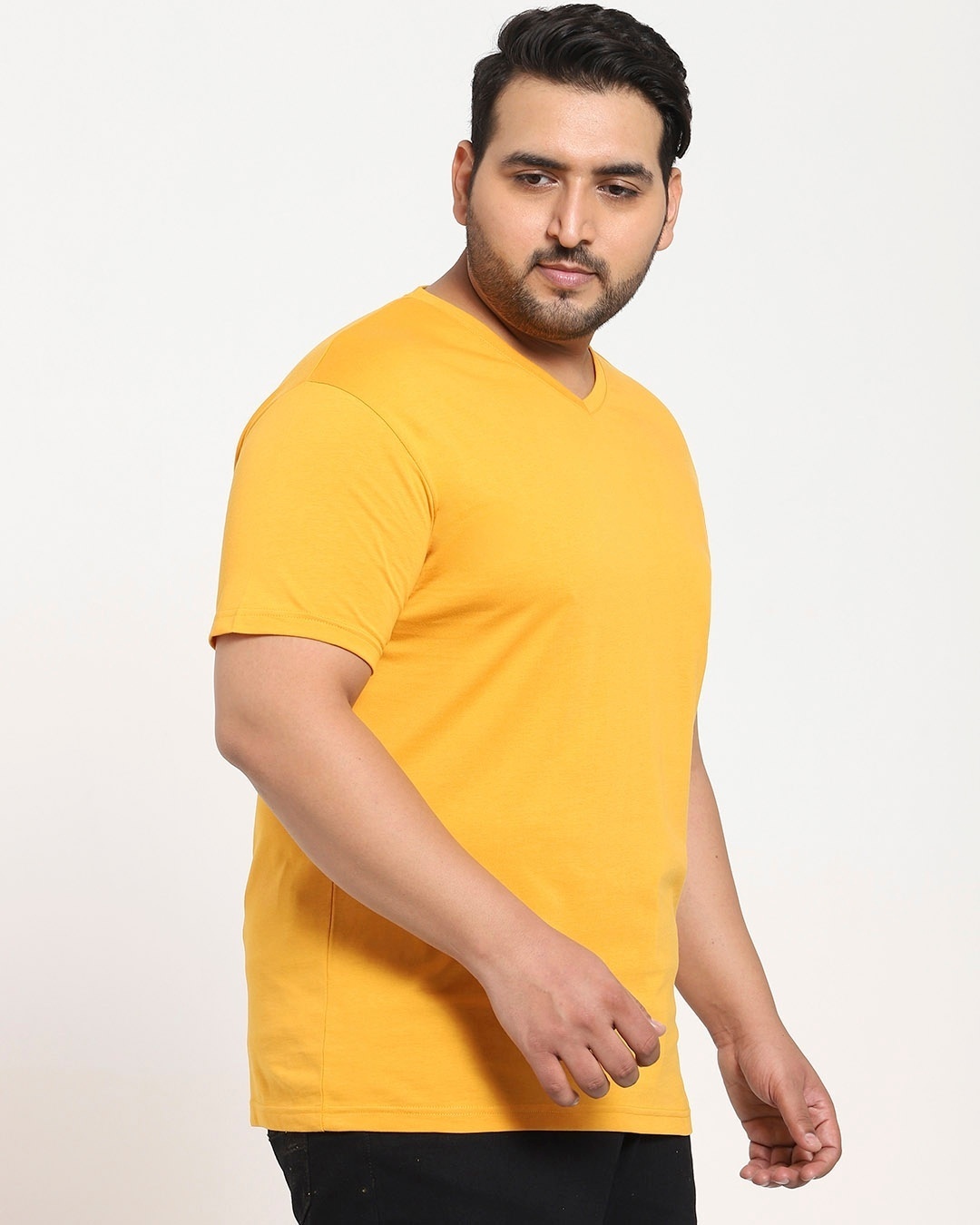 Shop Popcorn Yellow V-Neck T-Shirt-Back