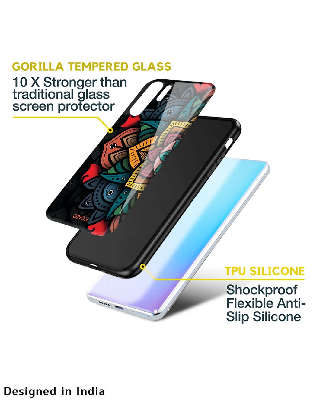 Shop Printed Premium Glass Cover For  A73 5G(Impact Resistant, Matte Finish)-Design