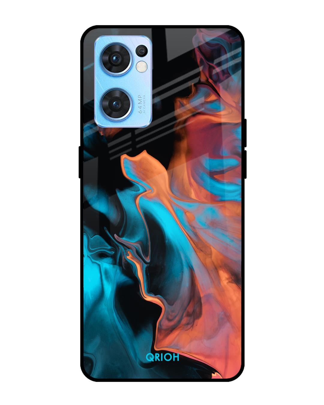 Shop Printed Premium Glass Cover For Oppo Reno7 5G (Impact Resistant, Matte Finish)-Front