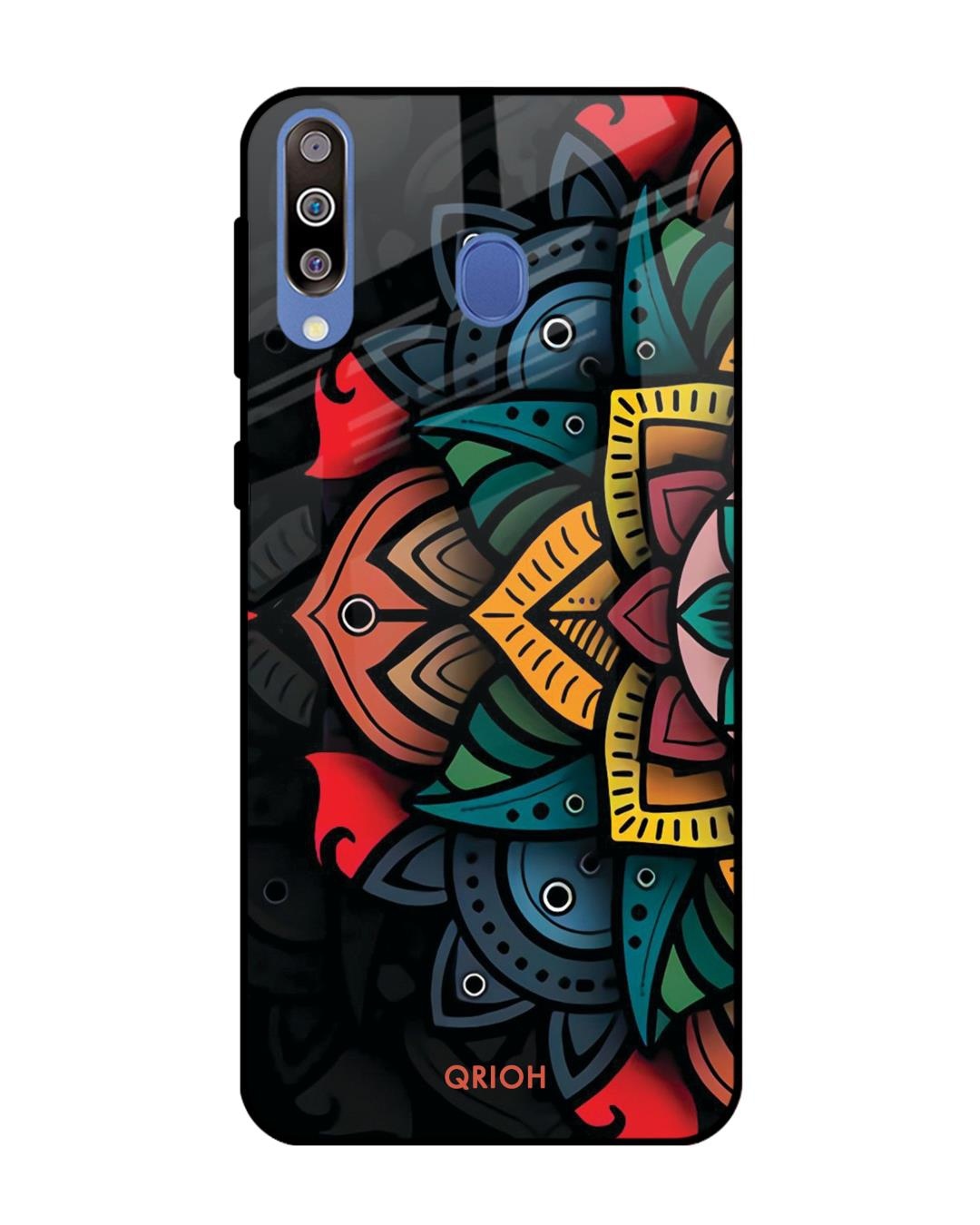 Shop Printed Premium Glass Cover For Samsung Galaxy M40(Impact Resistant, Matte Finish)-Back
