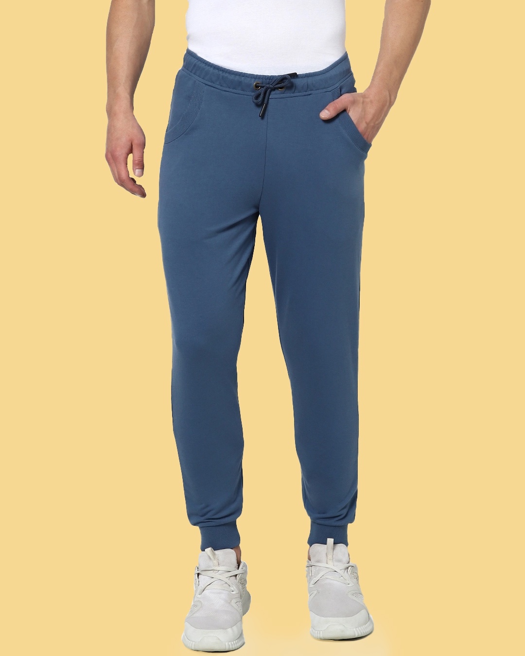 Shop Prussian Blue Casual Jogger Pants-Front