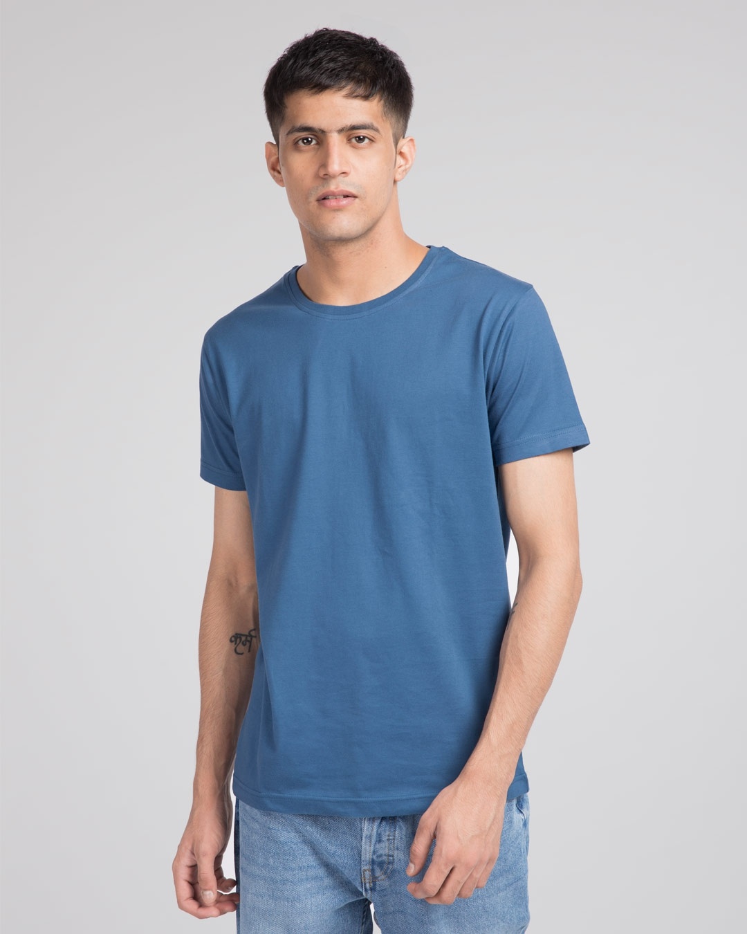 prussian blue t shirt