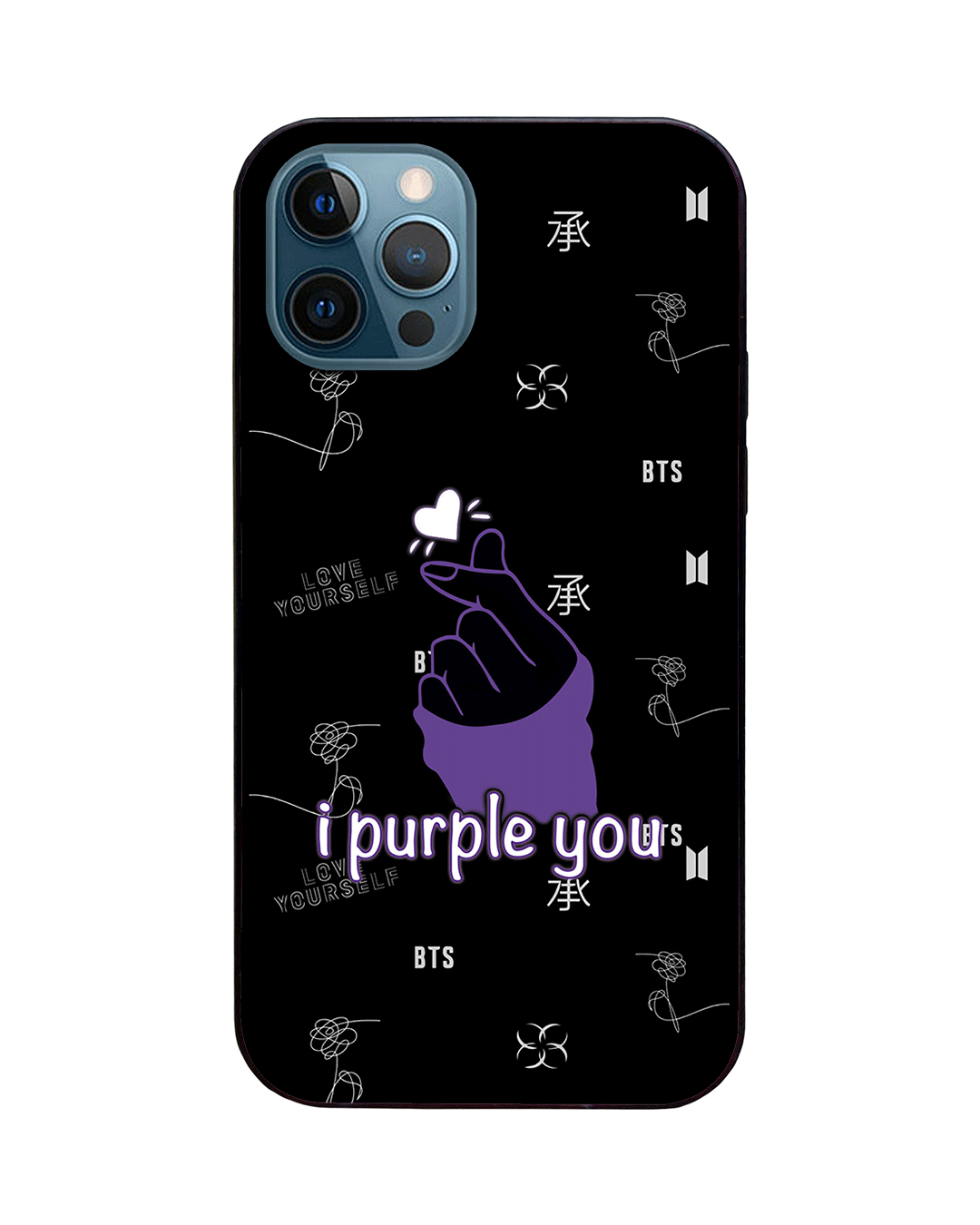 Shop Purple Army LED Cover for iPhone 12 Pro Max-Front