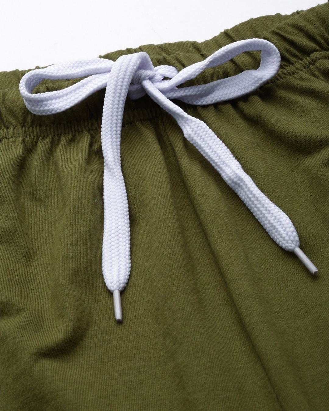 Shop Green Solid Shorts-Full
