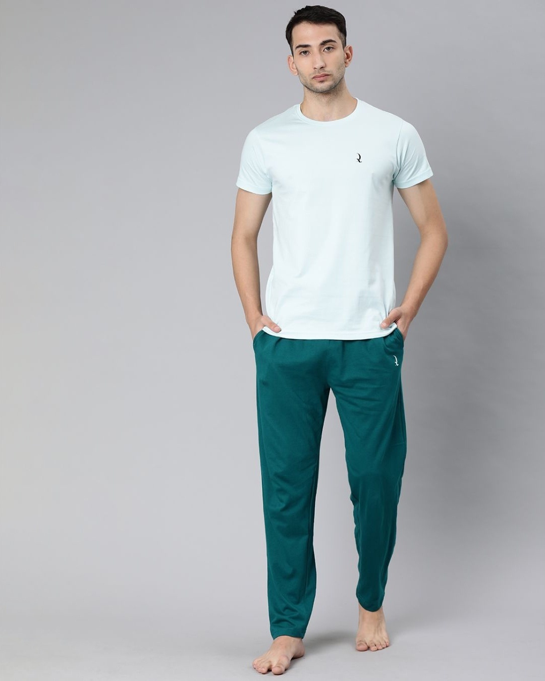 Shop Green Solid Trackpant