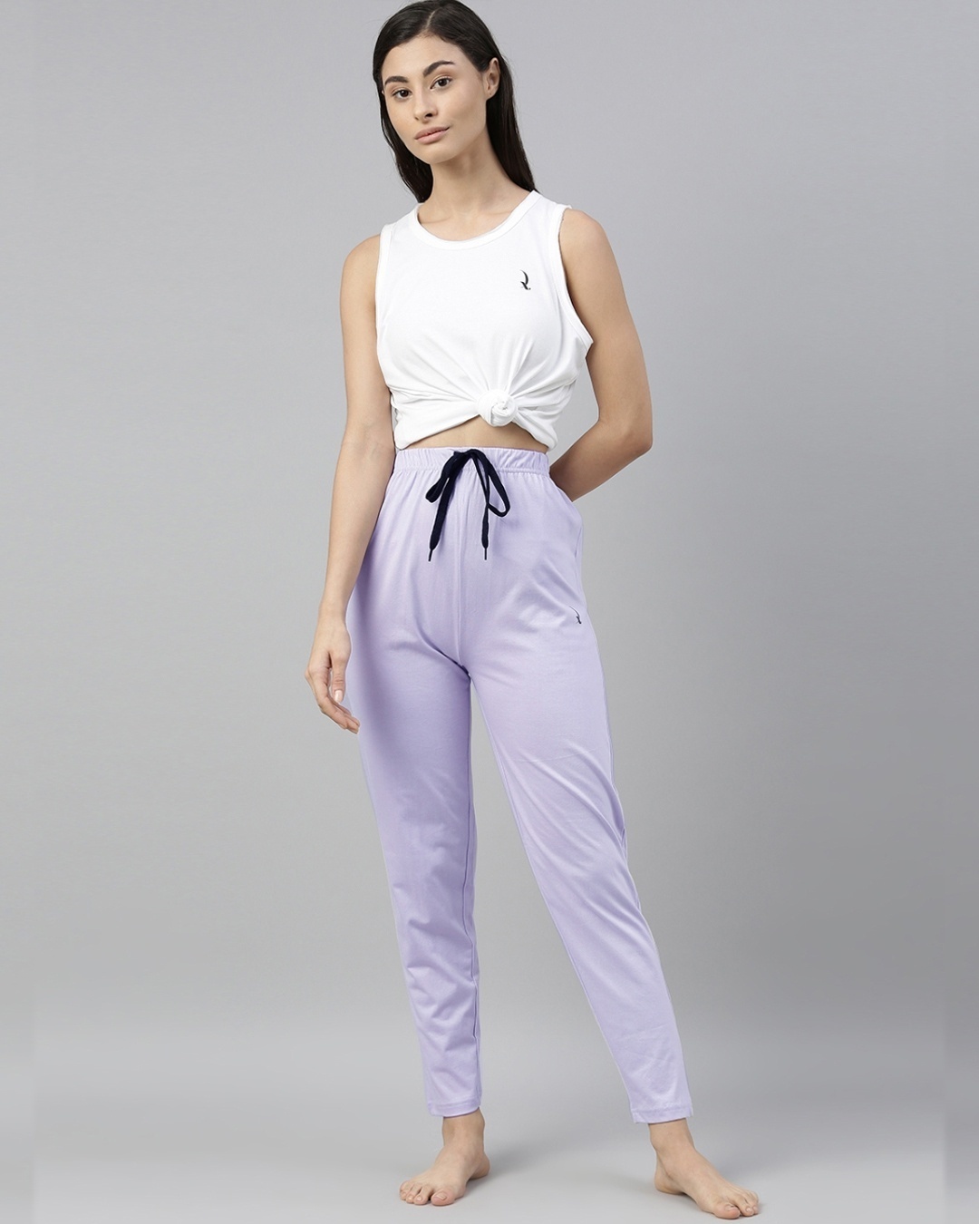 Shop Purple Solid Trackpants