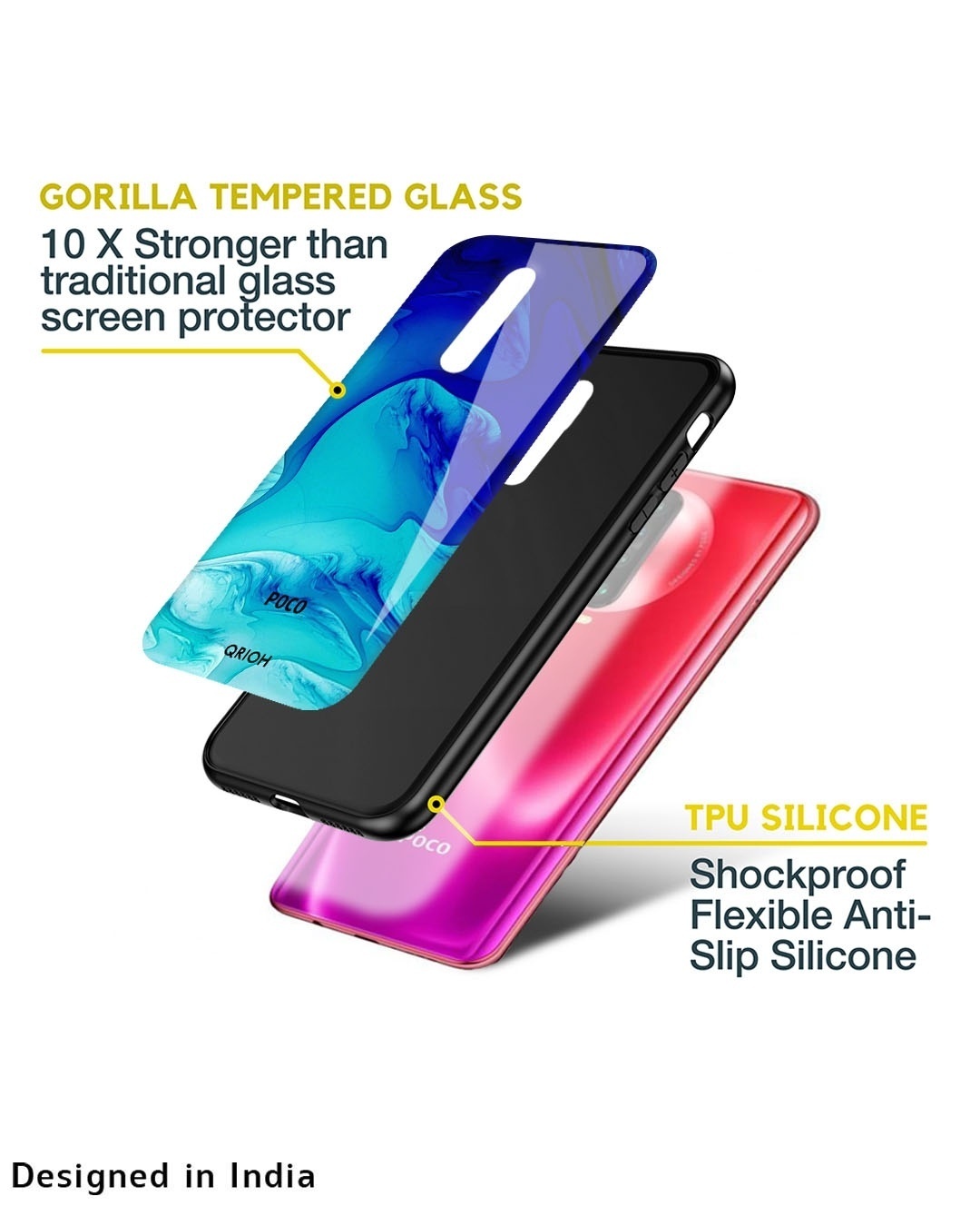 Shop Raging Tides Premium Glass Case for Poco M5 (Shock Proof, Scratch Resistant)-Design