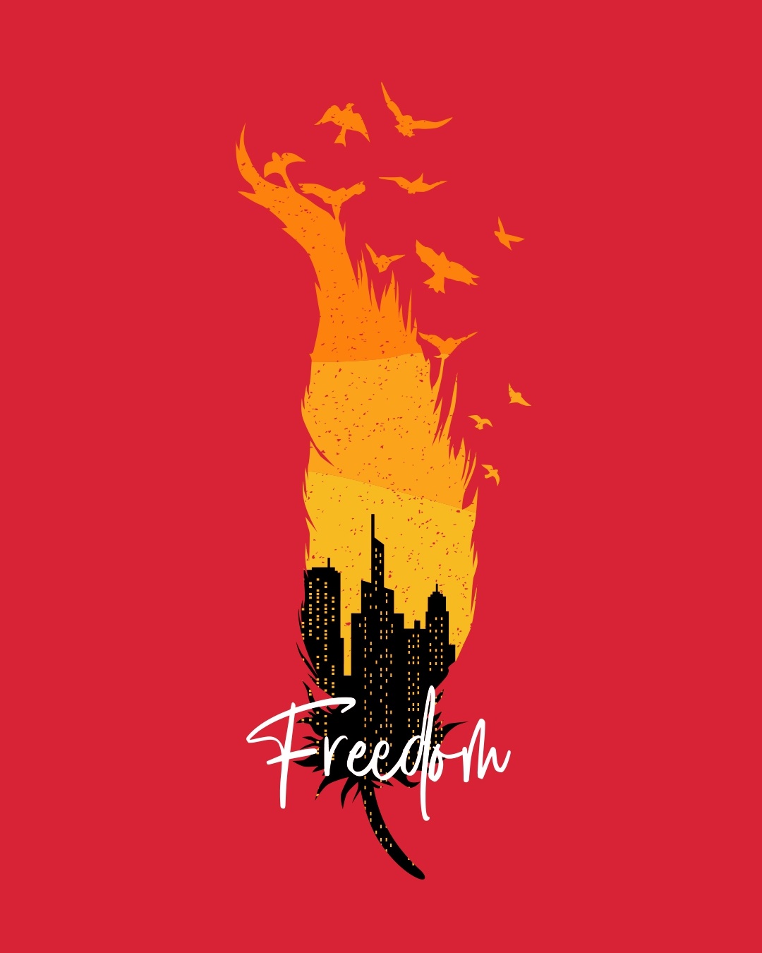 Shop Red Freedom Feather Sweatshirt-Full