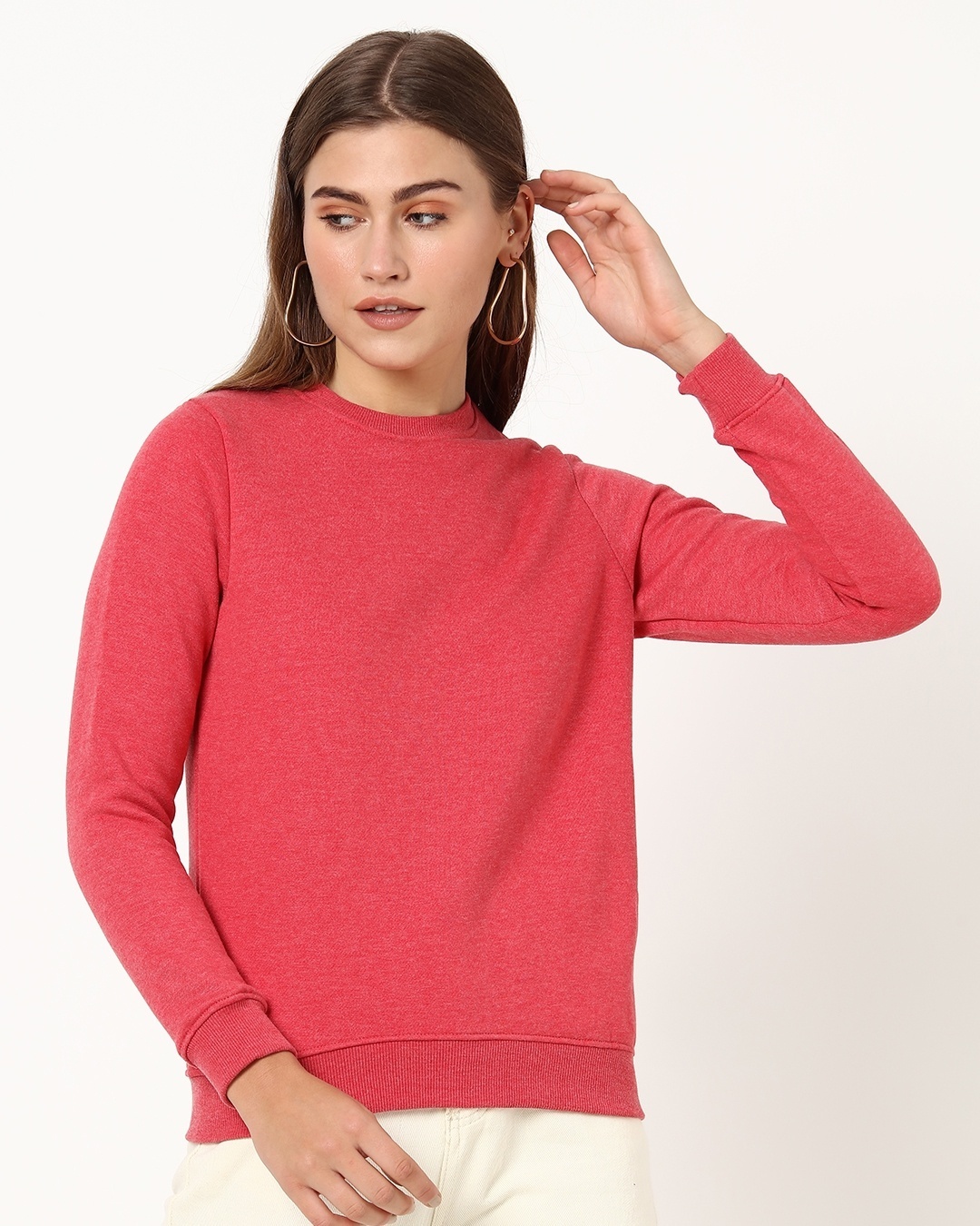 Shop Women's Red Melange Sweater-Back