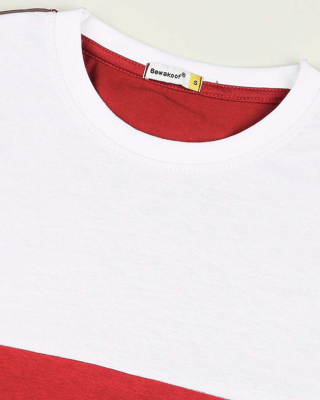 Shop Red Velvet-White Color Block Boyfriend T-Shirt