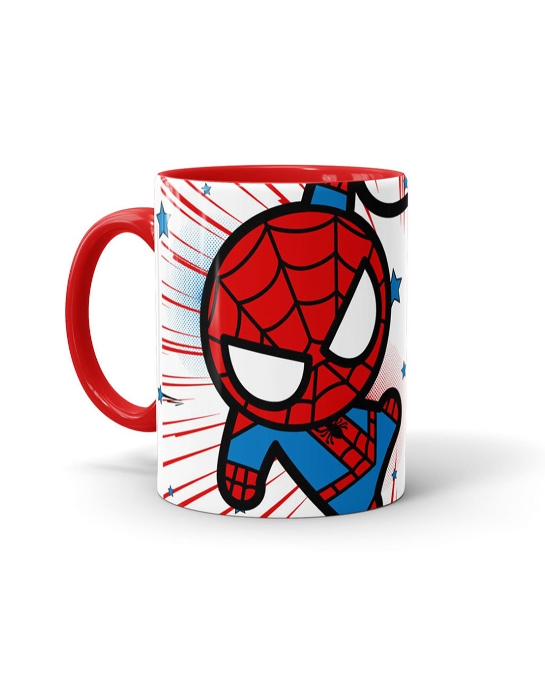Shop Red & White Spiderman Kawaii Printed Ceramic Coffee Mug (320 ml)-Front