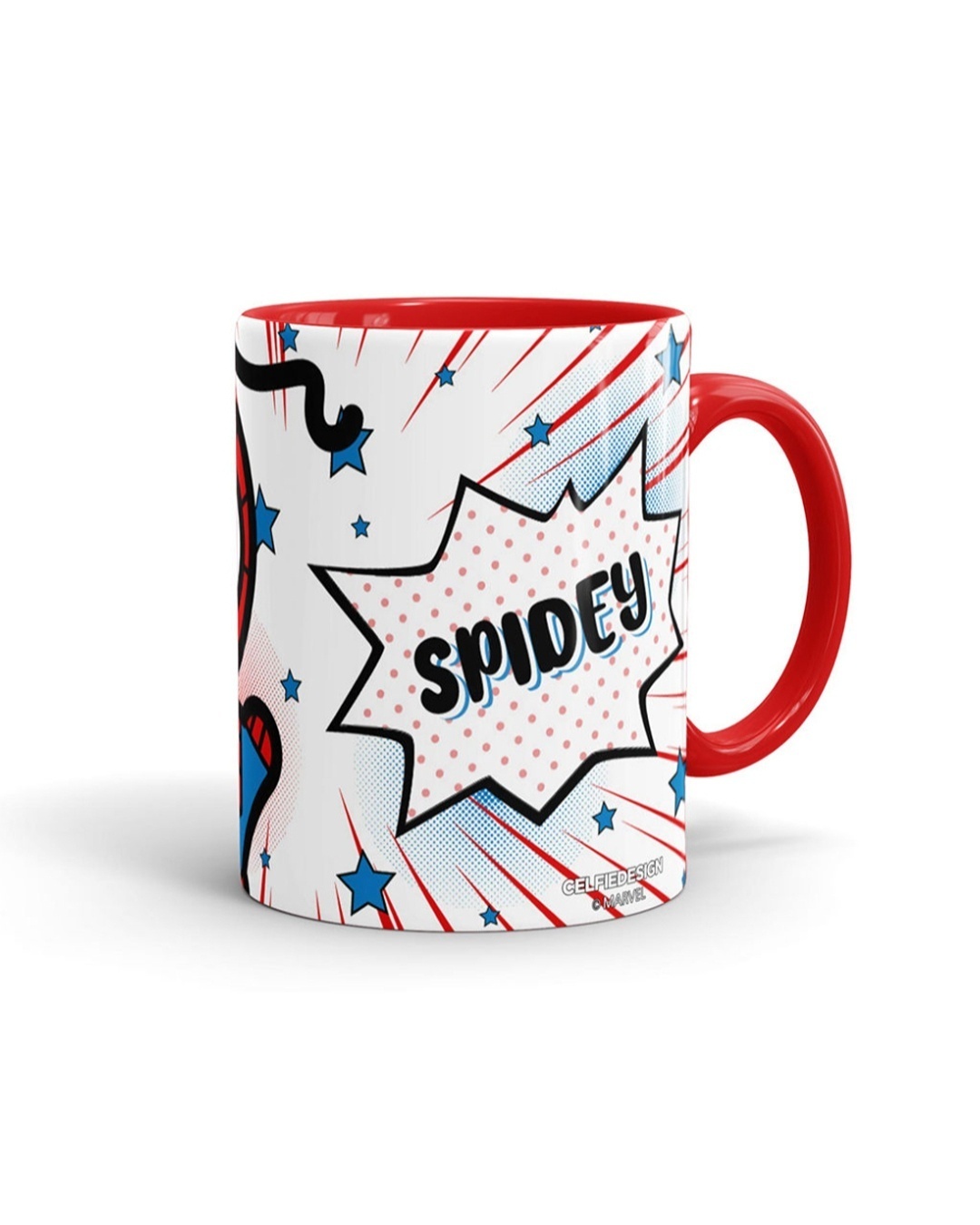 Shop Red & White Spiderman Kawaii Printed Ceramic Coffee Mug (320 ml)-Back