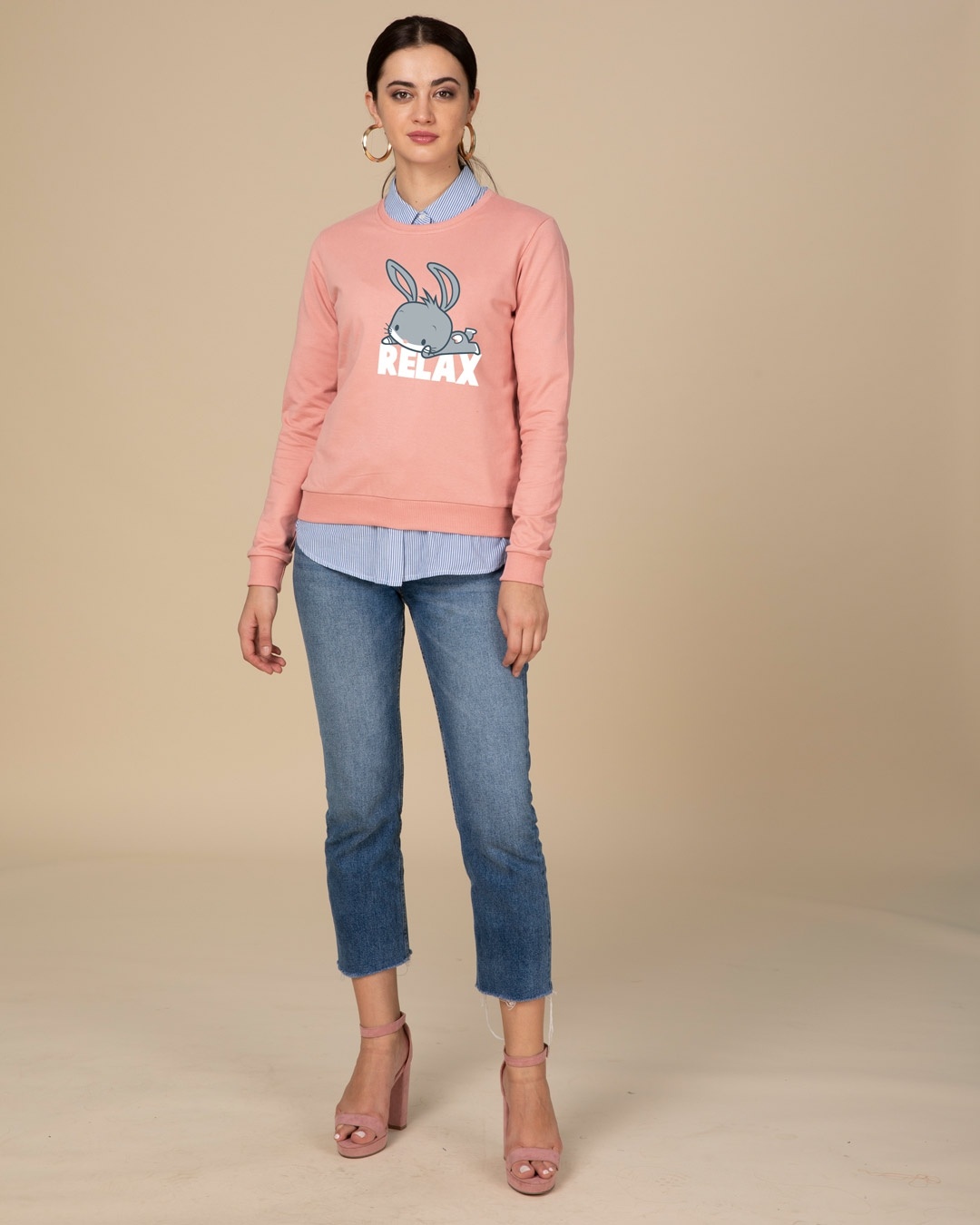 Shop Relax Chibi Bunny Fleece Light Sweatshirt (LTL)-Design