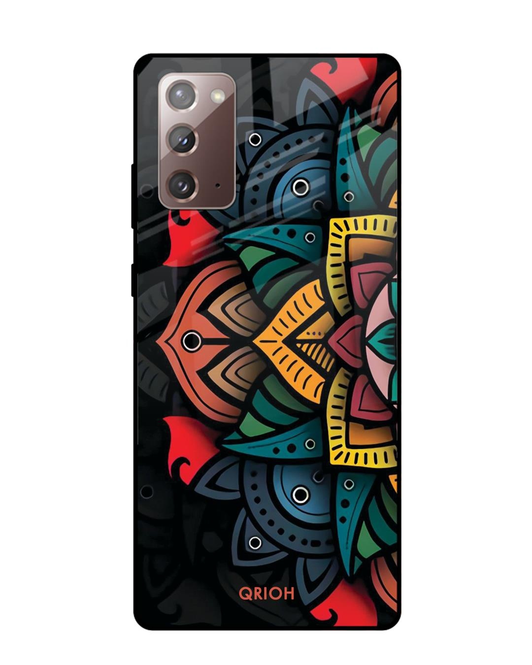 Shop Retro Printed Premium Glass Cover For Samsung Galaxy Note 20(Impact Resistant-Back
