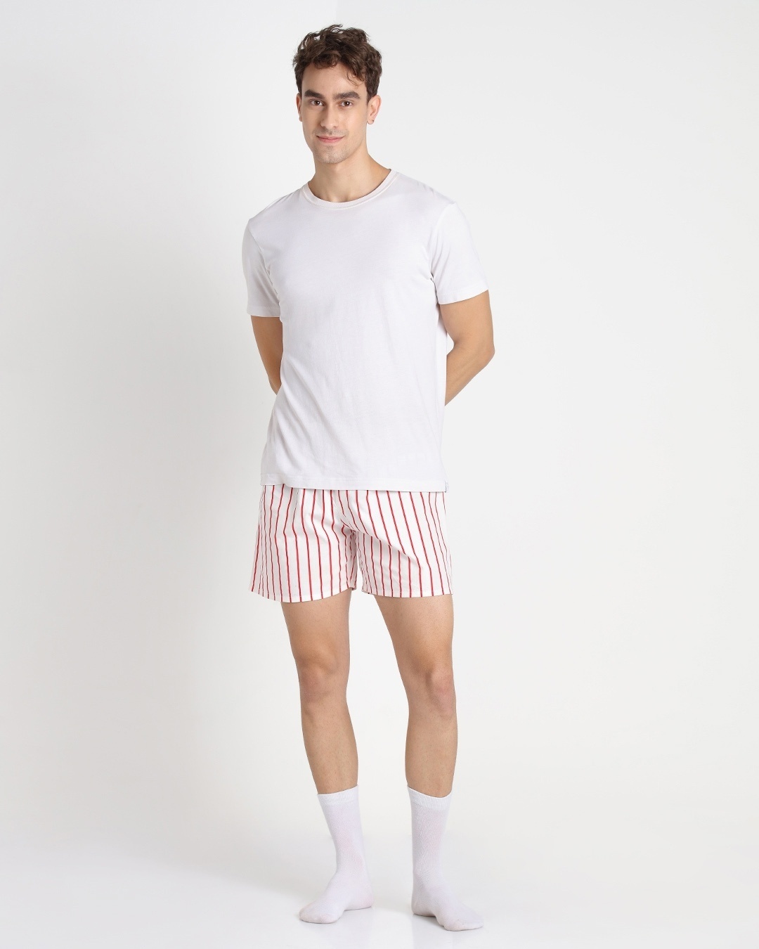 Buy Men's Retro Red Stripe Boxers for Men white Online at Bewakoof