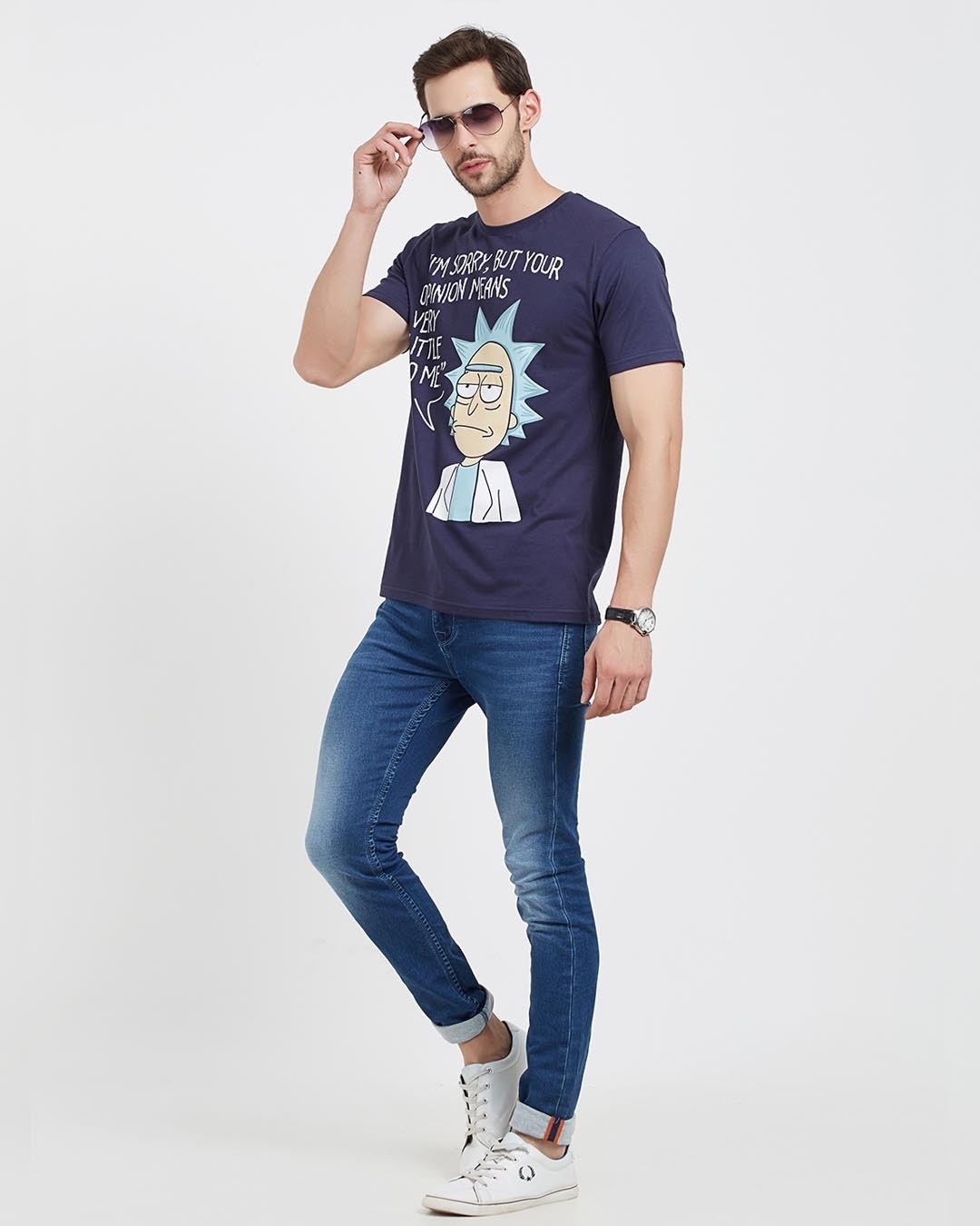 Shop Rick's Opinion Official Rick And Morty Cotton Half Sleeves T-Shirt-Full