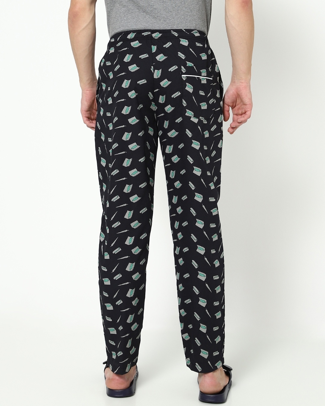 Shop Men's Black Rolling Pro All Over Printed Pyjamas-Design