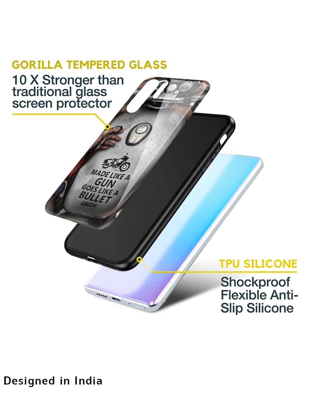 Shop Royal Bike Printed Premium Glass Cover for Oppo K10 5G (Shock Proof, Scratch Resistant)-Design