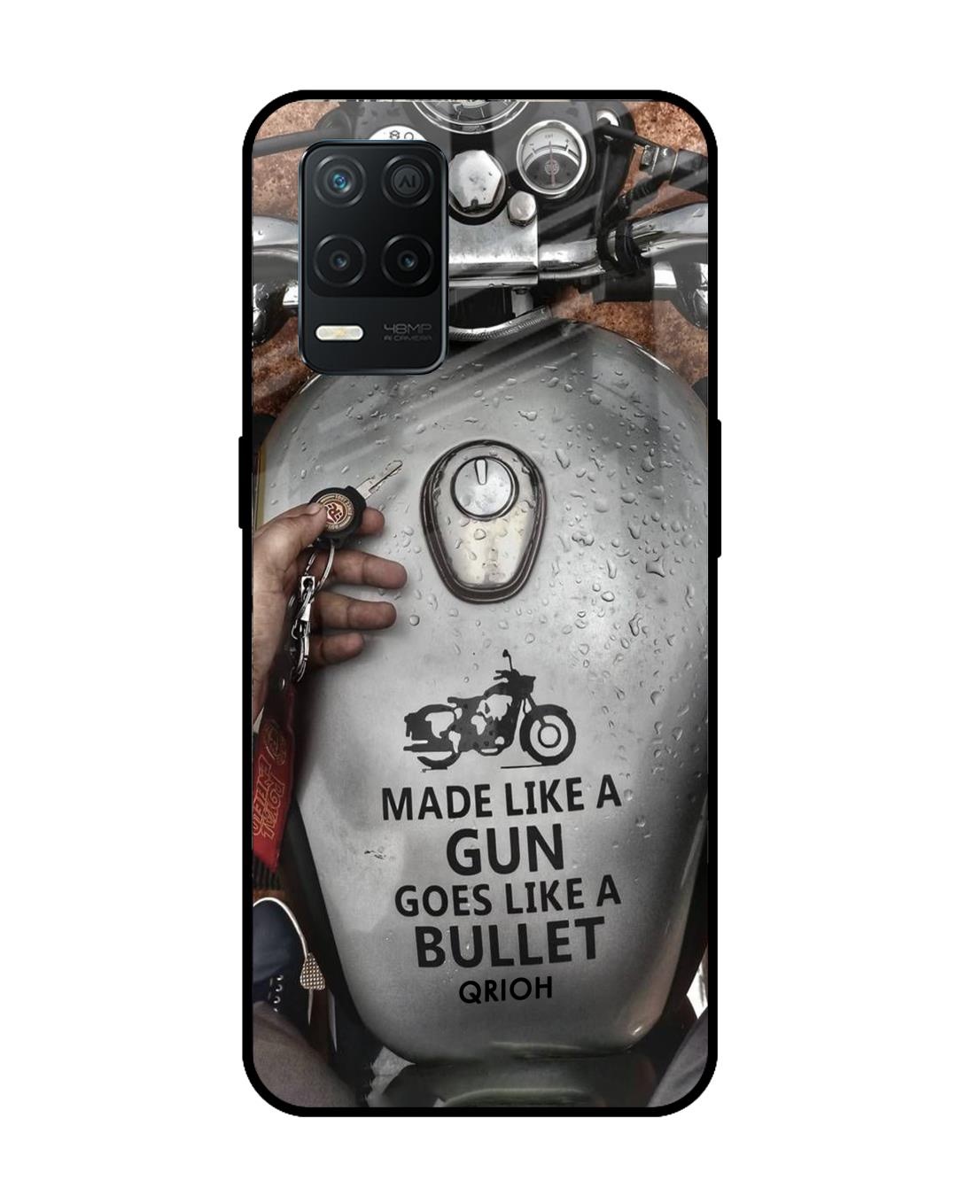 Shop Royal Bike Printed Premium Glass Cover for Realme 8 5G (Shock Proof, Scratch Resistant)-Front