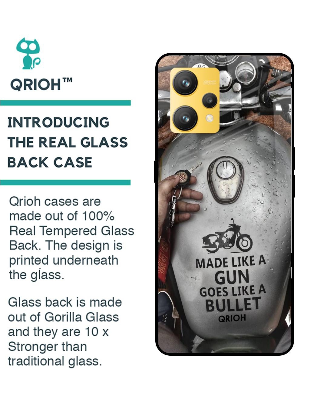 Shop Royal Bike Printed Premium Glass Cover for Realme 9 4G (Shock Proof, Scratch Resistant)-Back