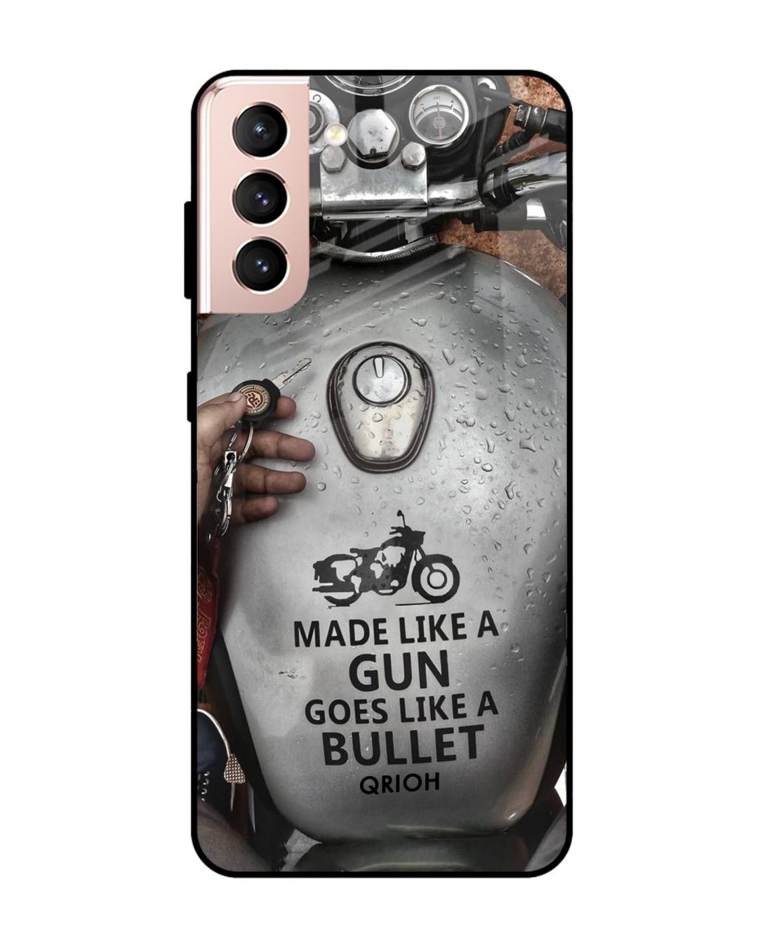 Shop Royal Bike Typography Premium Glass Cover For  S21 Plus(Impact Resistant-Front