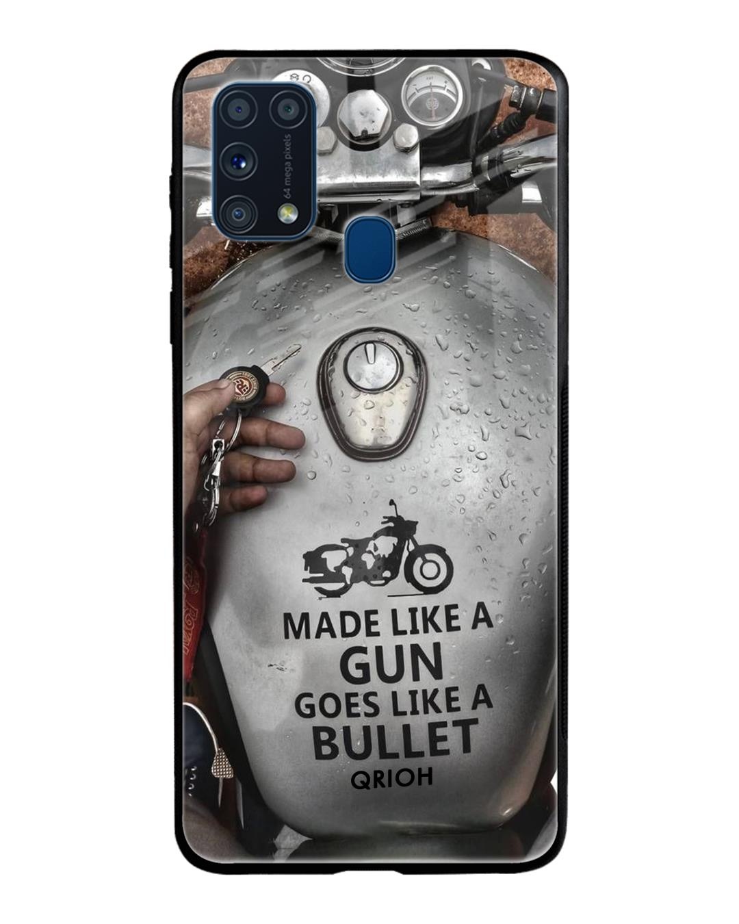 Shop Royal Bike Typography Premium Glass Cover For Samsung Galaxy M31 Prime(Impact Resistant-Front