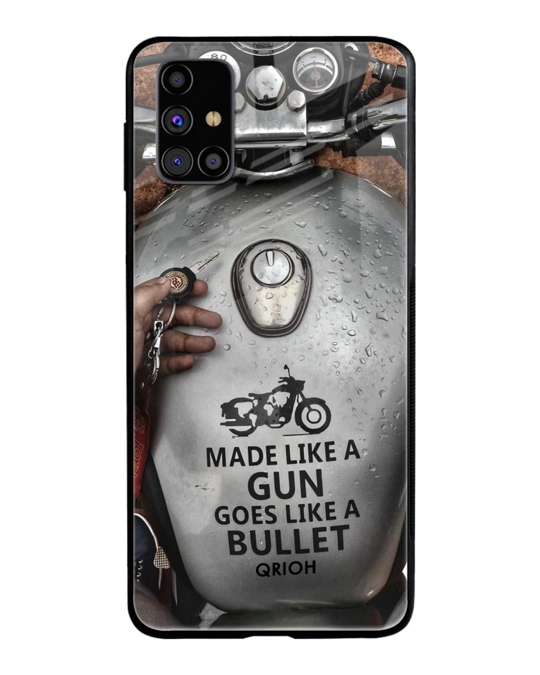 Shop Royal Bike Typography Premium Glass Cover For Samsung Galaxy M31s(Impact Resistant, Matte Finish)-Front