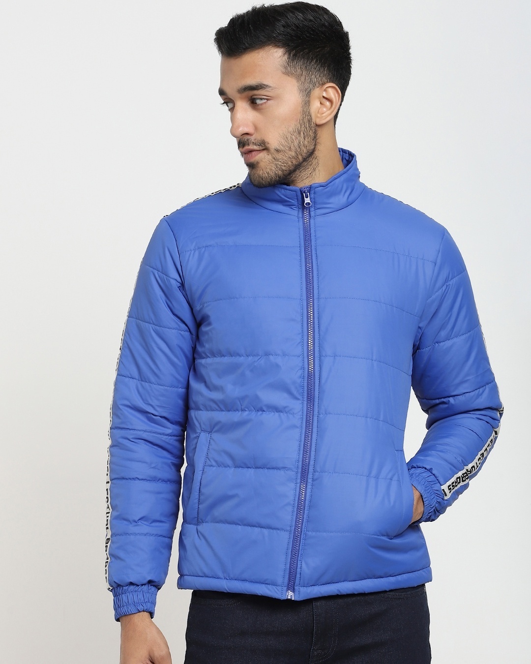 Shop Royal Blue Puffer Jacket-Back