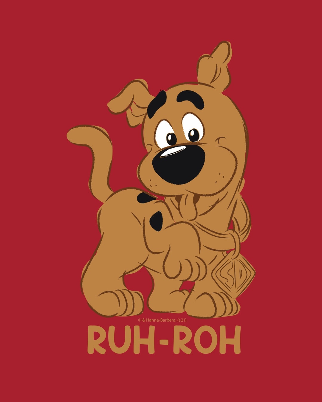 Shop Ruh Roh Scoob Half Sleeve T-Shirt Bold Red (SDL)
