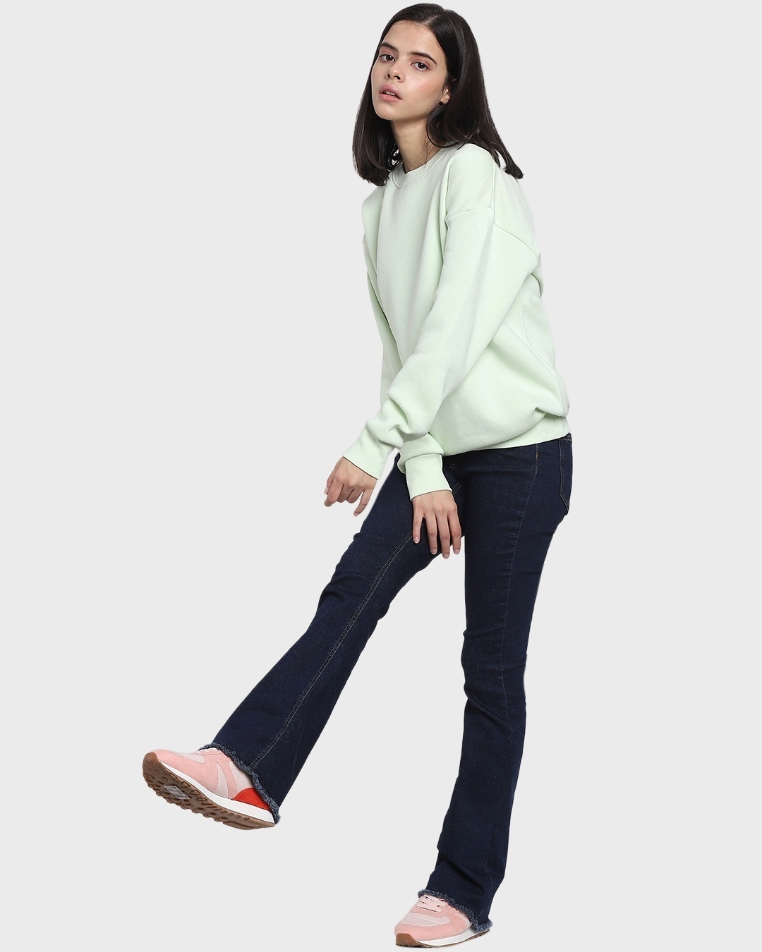 Shop Women's Green Oversized Sweatshirt-Full