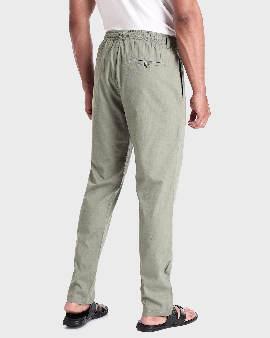 Buy Sage Green Casual Cotton Trouser for Men green Online at Bewakoof