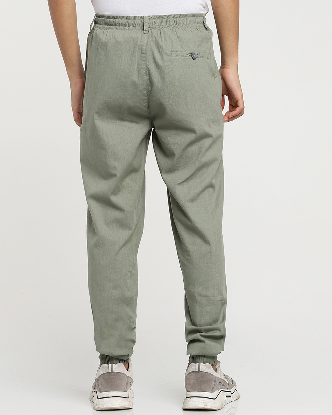 Shop Sage Green Cotton Jogger Pants-Design