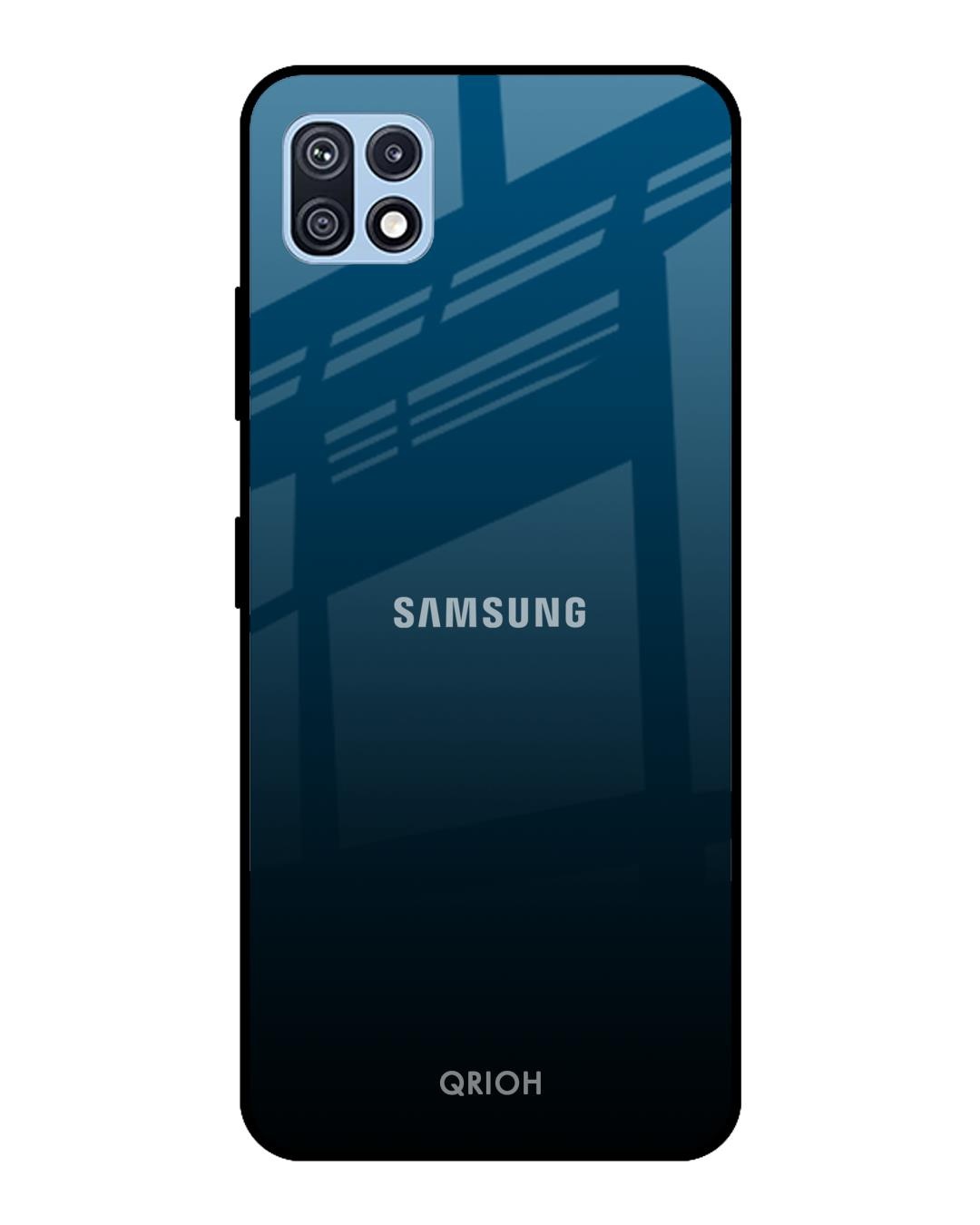 Shop Sailor Blue Premium Glass Cover For  F42 5G(Impact Resistant, Matte Finish)-Back