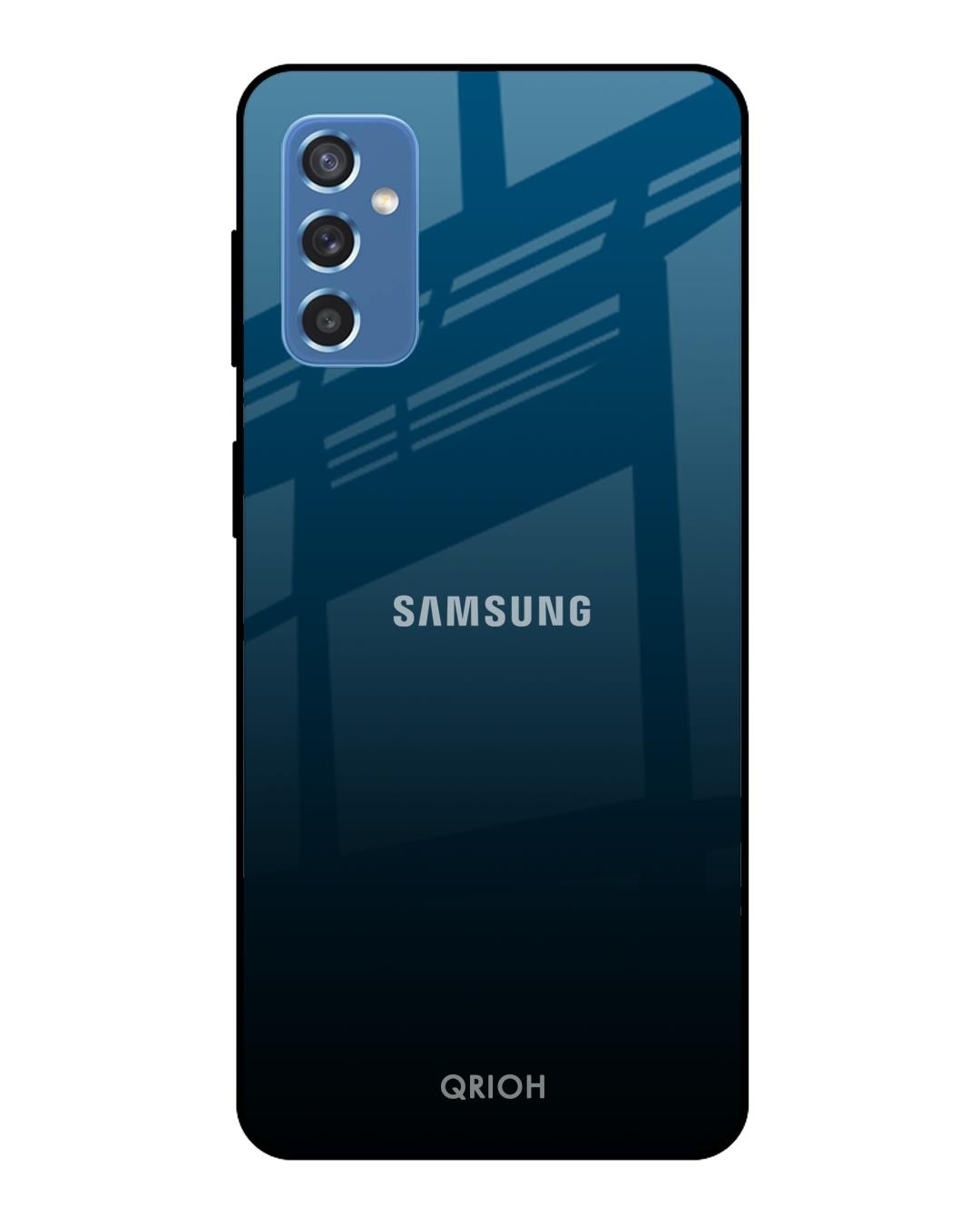 Shop Sailor Blue Premium Glass Cover For  M52 5G(Impact Resistant, Matte Finish)-Front