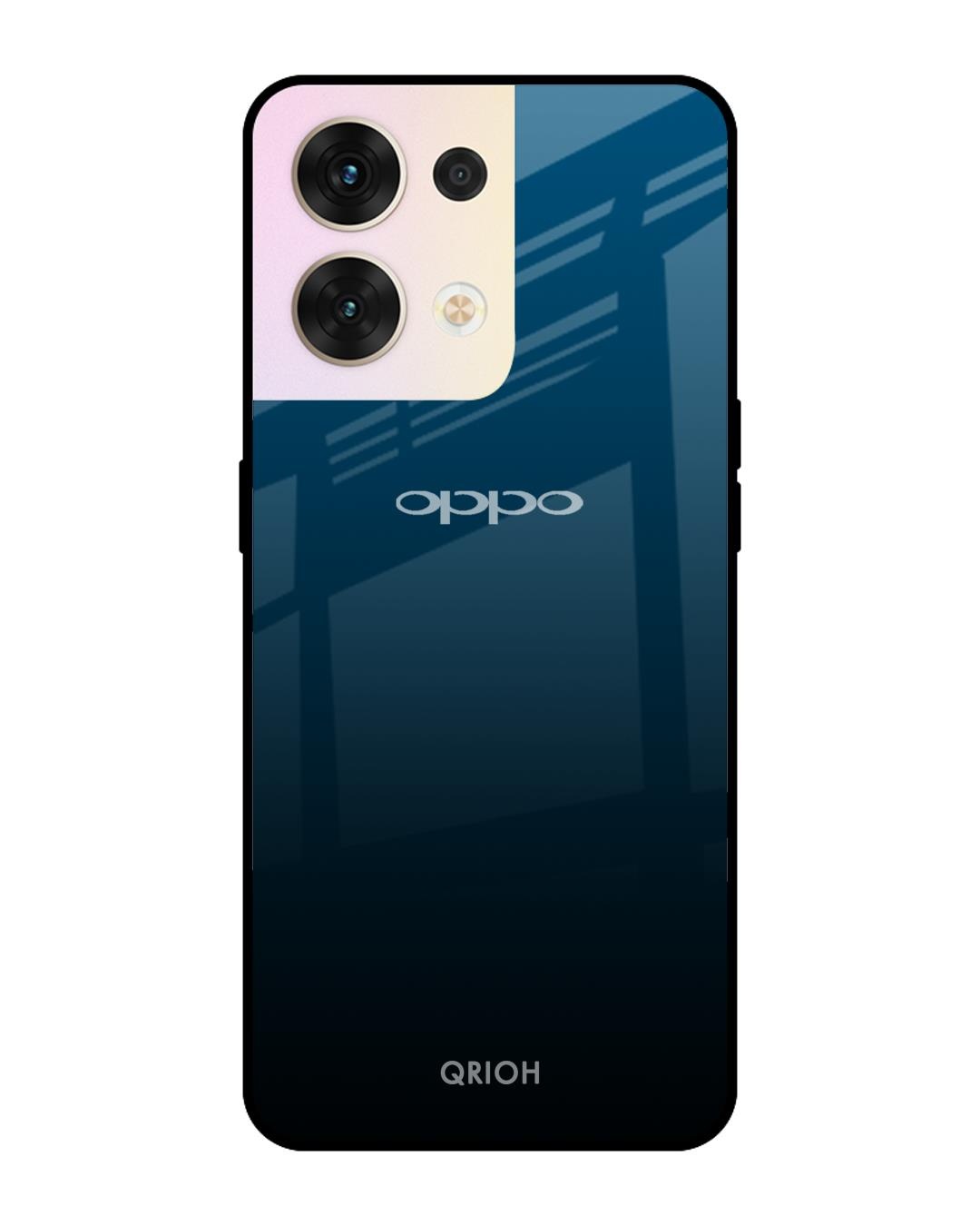 Shop Sailor Blue Premium Glass Cover for Oppo Reno8 5G (Shock Proof, Scratch Resistant)-Front