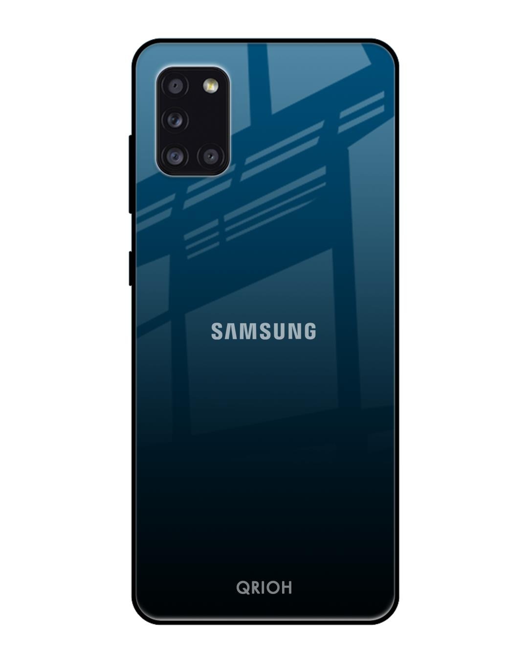 Shop Sailor Blue Premium Glass Cover For Samsung Galaxy A31(Impact Resistant, Matte Finish)-Front