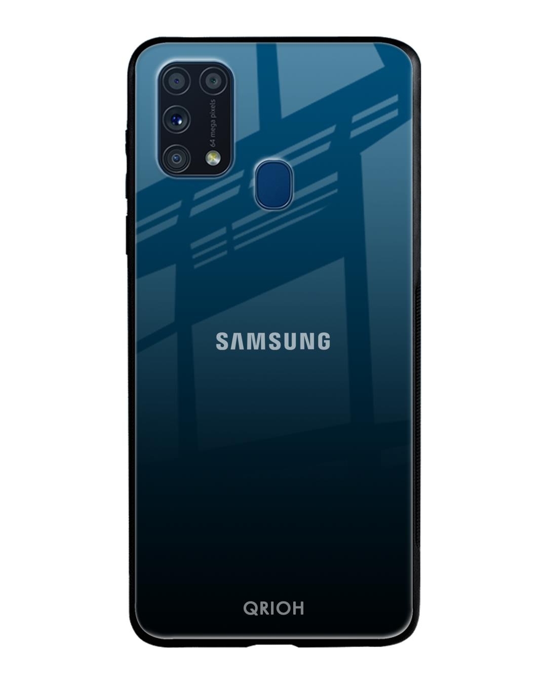 Shop Sailor Blue Premium Glass Cover For Samsung Galaxy M31(Impact Resistant, Matte Finish)-Back