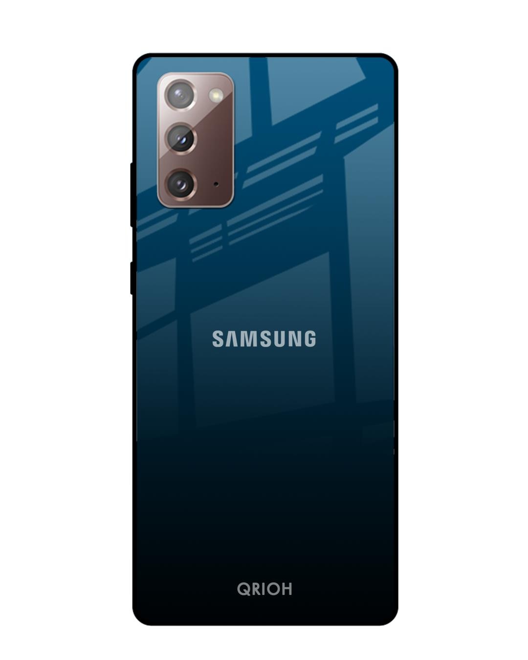 Shop Sailor Blue Premium Glass Cover For Samsung Galaxy Note 20(Impact Resistant, Matte Finish)-Back